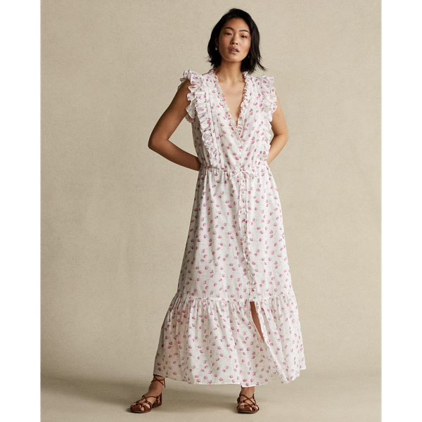 Floral Buttoned Cotton Dress