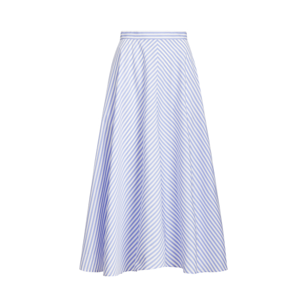 Striped Cotton A-Line Skirt
