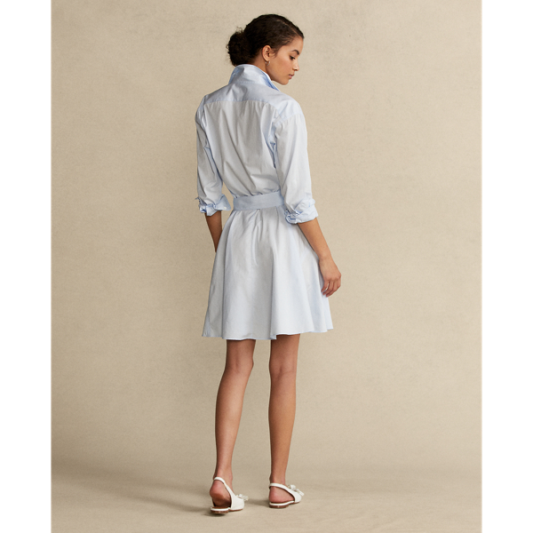 Vestido camisero de pa&ntilde;o de algod&oacute;n Polo Ralph Lauren en Azul berilo 5