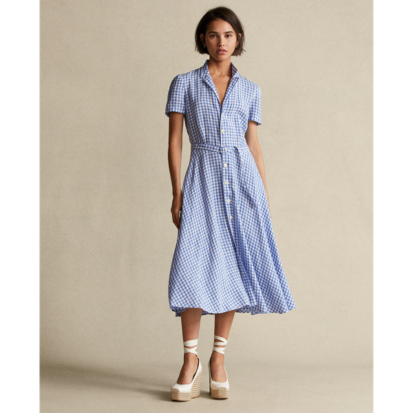 Gingham Linen Shirtdress