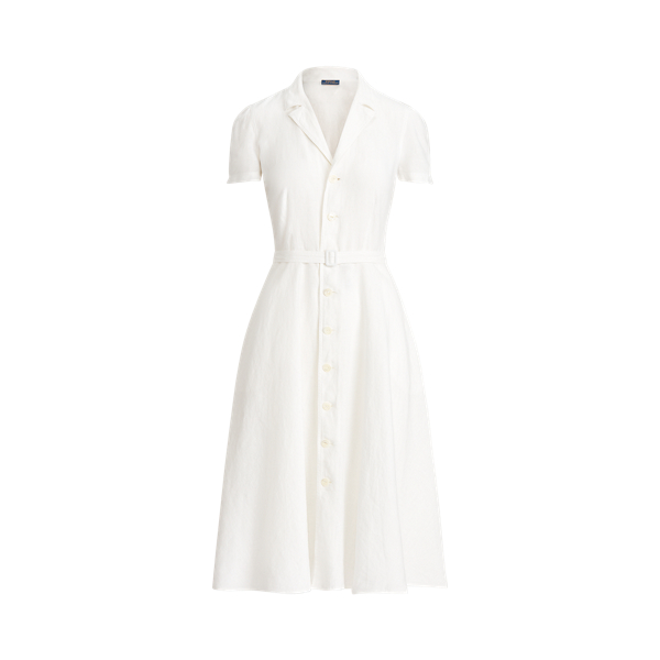 Buttoned-Placket Linen Dress Polo Ralph Lauren em 1