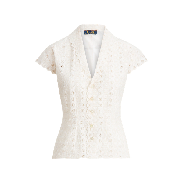 Eyelet Cotton Blouse Polo Ralph Lauren 1