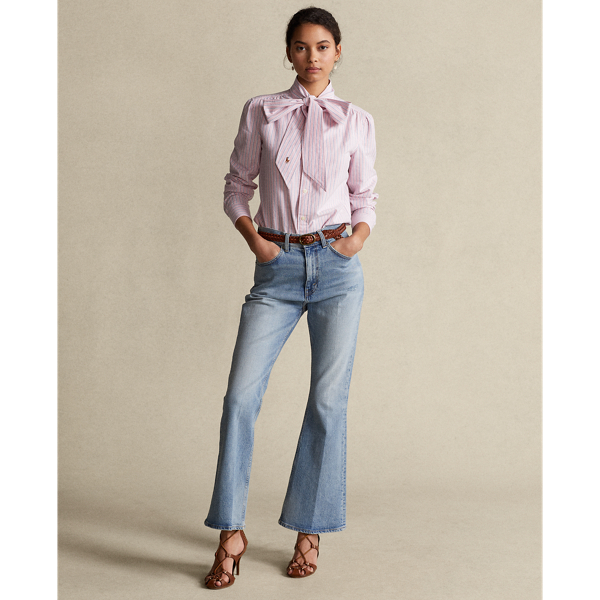 Oxfordhemd mit Bindeb&auml;ndern Polo Ralph Lauren in Pink/Navy 4