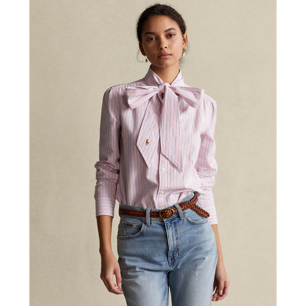 Ralph Lauren Lauren Pleated Tie-neck Top good In Pink