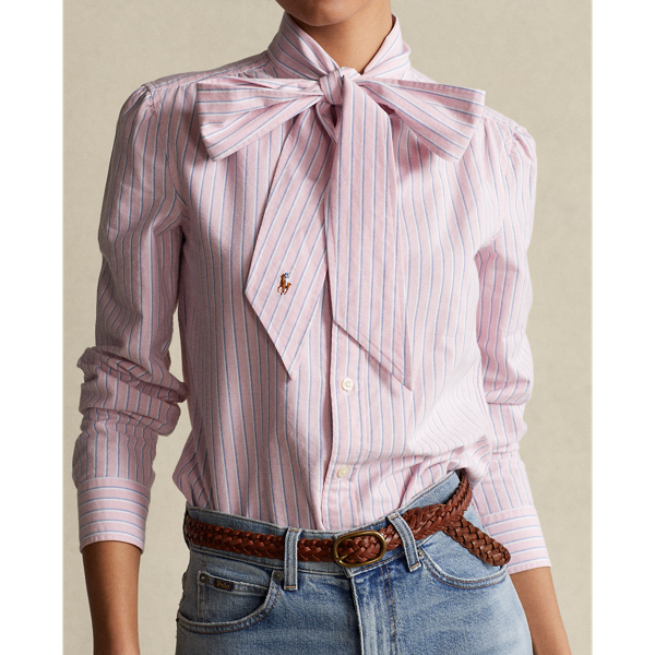 Oxfordhemd mit Bindeb&auml;ndern Polo Ralph Lauren in Pink/Navy 6