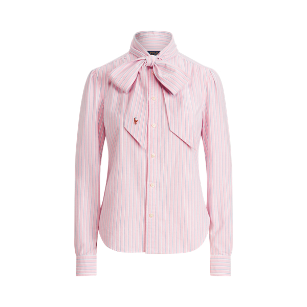 Oxfordhemd mit Bindeb&auml;ndern Polo Ralph Lauren in Pink/Navy 2