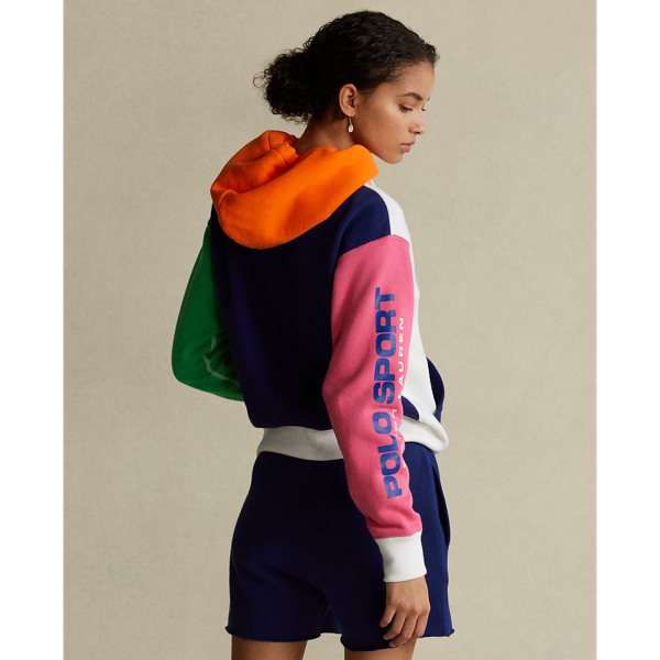 Autumn Royal Multi Colour-Blocked Logo Fleece Hoodie Polo Ralph Lauren 4