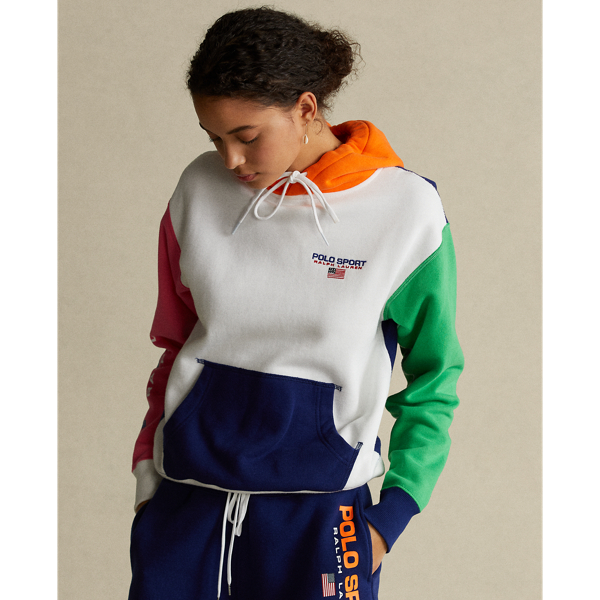Autumn Royal Multi Colour-Blocked Logo Fleece Hoodie Polo Ralph Lauren 5