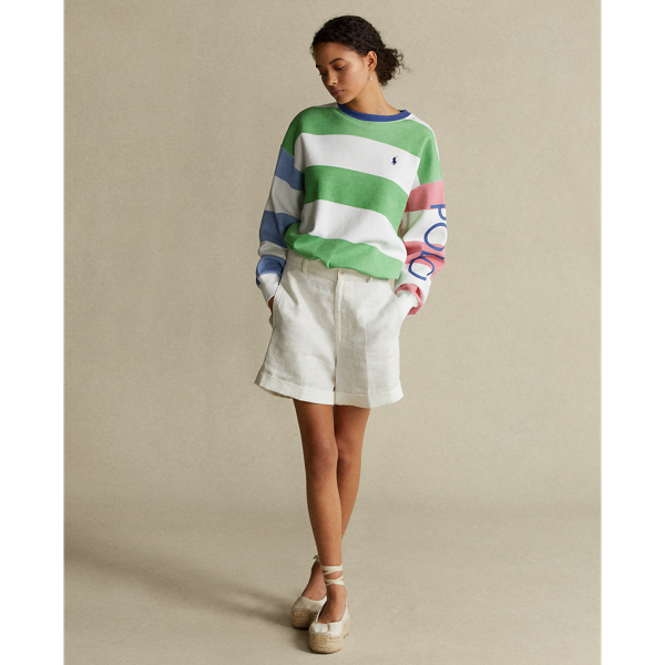★★POLO RALPH LAUREN★★ Striped Fleece Sweatshirt Green MN Striped Fleece Sweatshirt
