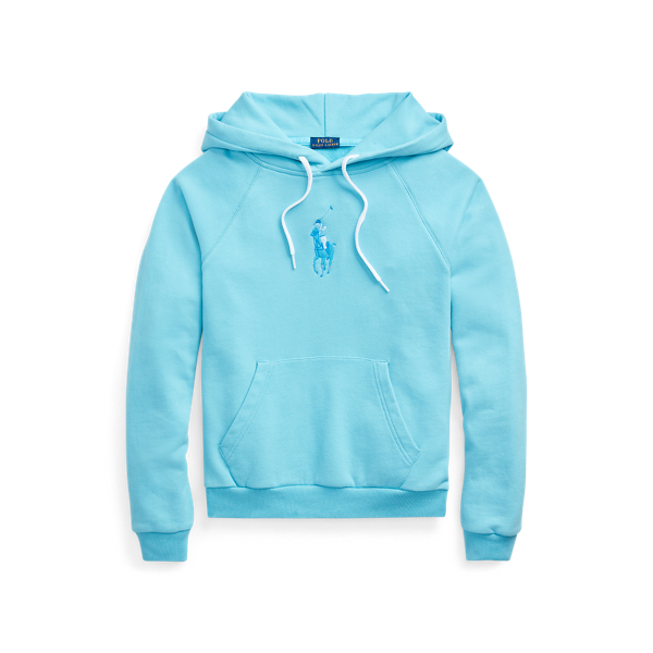 Sweat &agrave; capuche Big Pony molleton Polo Ralph Lauren en Turquoise parfait 2