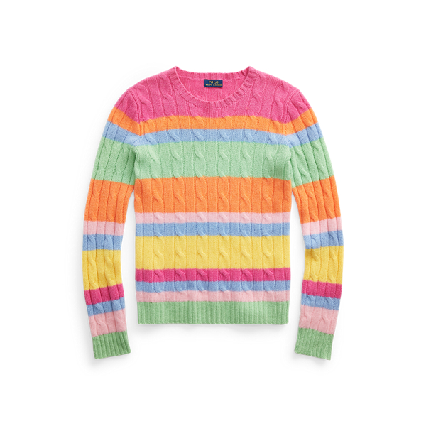 Striped Cable-Knit Cashmere Sweater Polo Ralph Lauren em 1