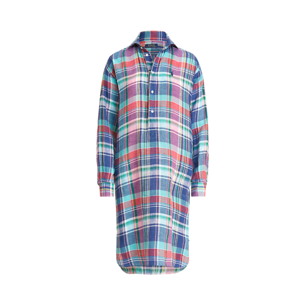 Plaid Linen Shirtdress Polo Ralph Lauren 1