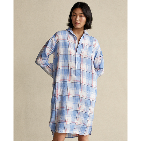 Plaid Linen Shirtdress