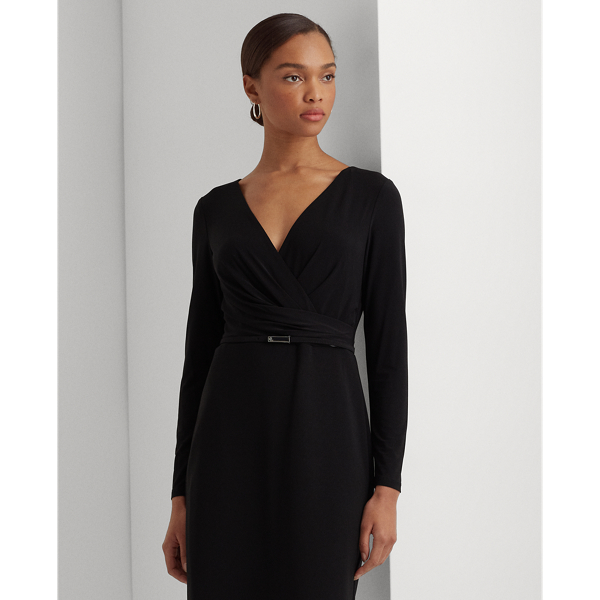 Black Belted Jersey Dress Lauren 4