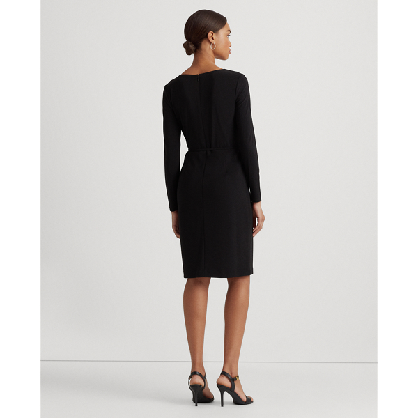 Black Belted Jersey Dress Lauren 5