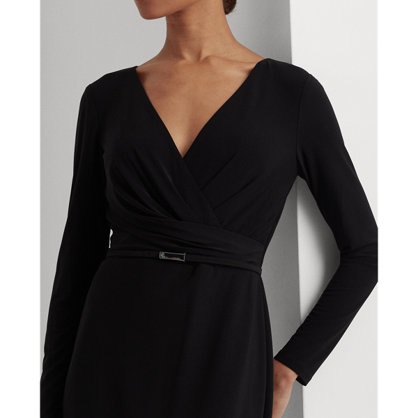 Black Belted Jersey Dress Lauren 6