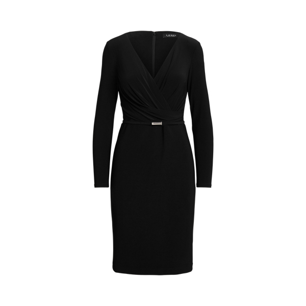Black Belted Jersey Dress Lauren 2
