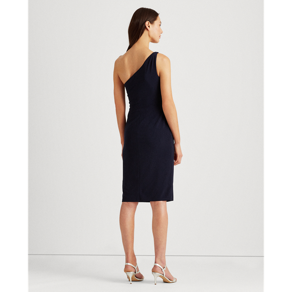 Lighthouse Navy One-Shoulder Jersey Cocktail Dress Lauren 5