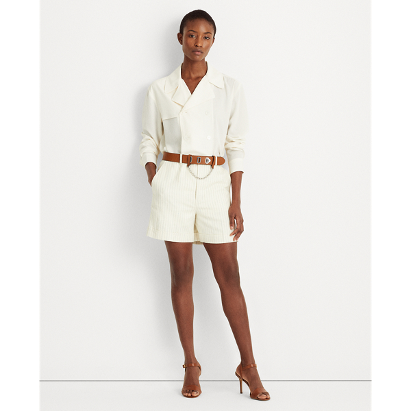 Mascarpone Cream Double-Breasted Georgette Tunic Lauren 4