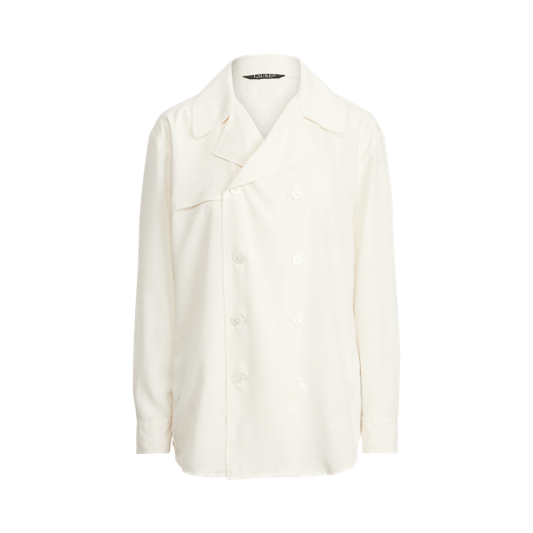 Mascarpone Cream Double-Breasted Georgette Tunic Lauren 2