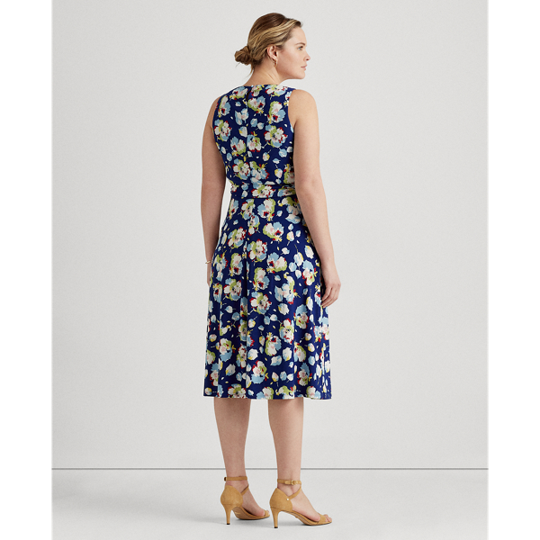 Sporting Royal/Blue/Multi Floral Jersey Dress Lauren Woman 4