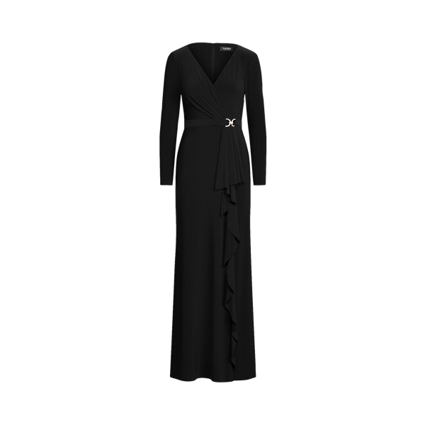 Ruffle-Trim Jersey Gown Lauren em 1