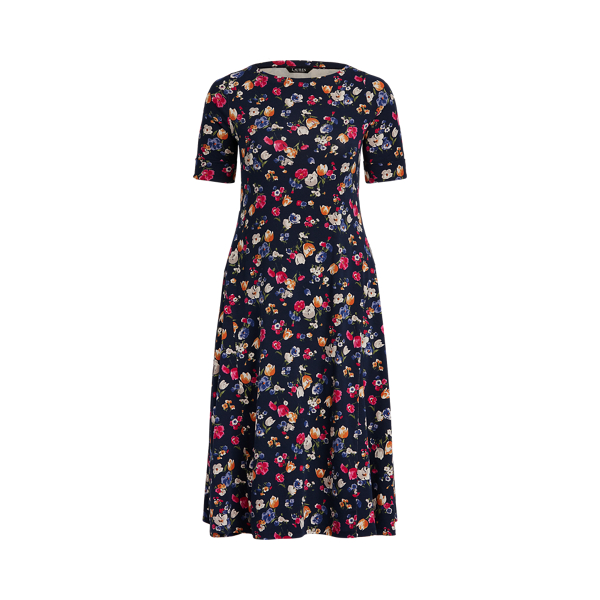 Floral Stretch Cotton Midi Dress