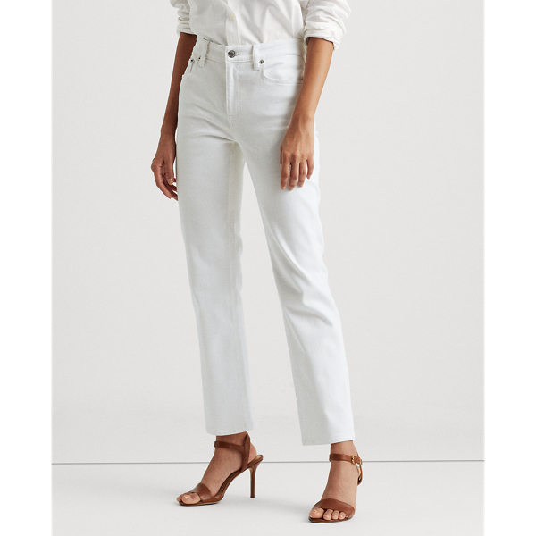 White Wash High-Rise Straight Ankle Jean Lauren 4