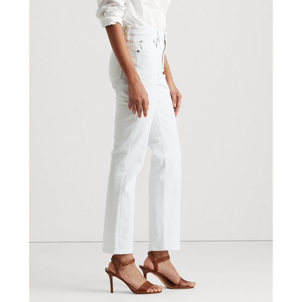 White Wash High-Rise Straight Ankle Jean Lauren 5