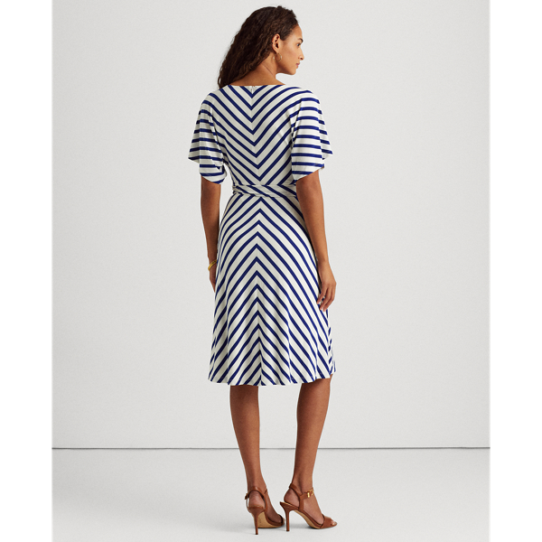 Cream/Royal Chevron Jersey Dress Lauren 5