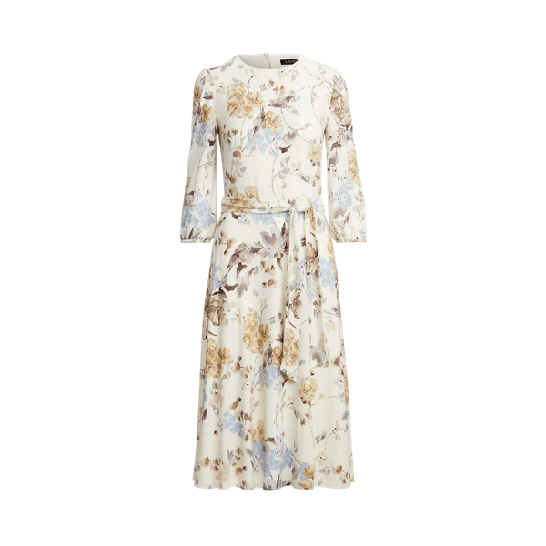 Floral Balloon-Sleeve Dress Lauren em 1