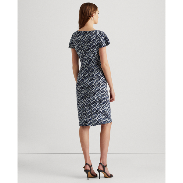 Navy/Cream/Cabana Floral Jersey Surplice Dress Lauren 5