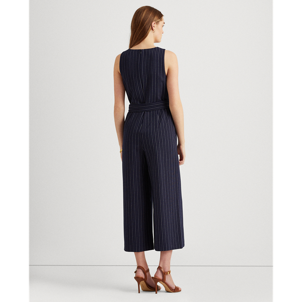 Lighthouse Navy/Ivory Pinstripe Wide-Leg Jumpsuit Lauren 5