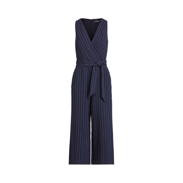 Lighthouse Navy/Ivory Pinstripe Wide-Leg Jumpsuit Lauren 2