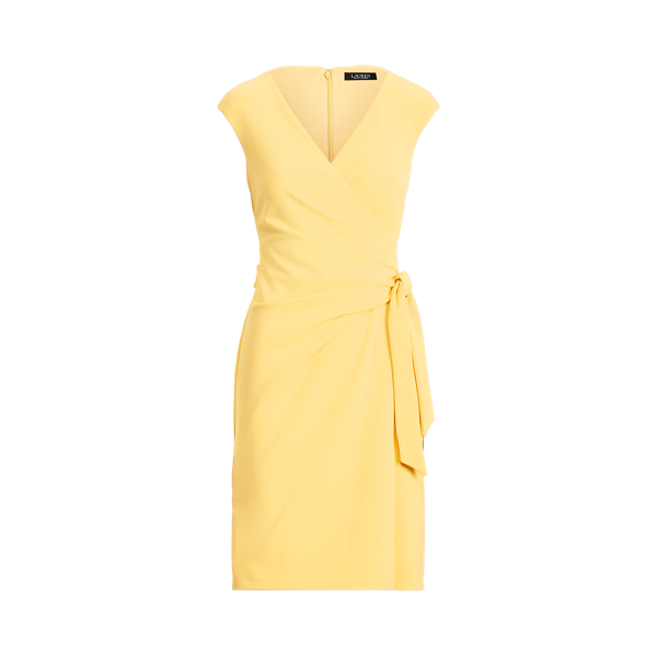 Beach Yellow Crepe Wrap-Style Dress Lauren 2