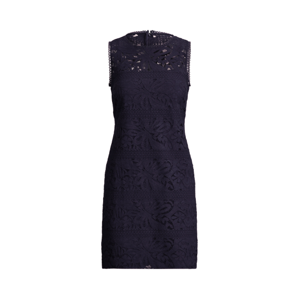 Robe en dentelle ray&eacute;e et fleurie