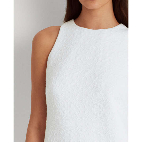 Lauren White Quilted Ponte Sleeveless Dress Lauren 6