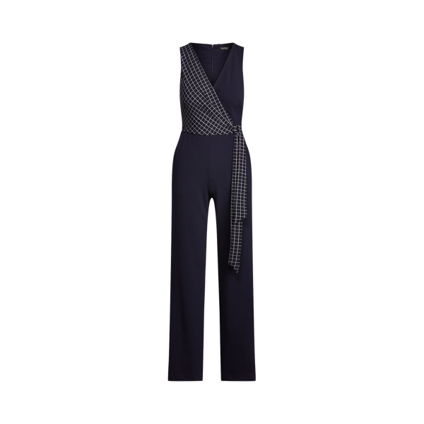 Checked Crepe-Jersey Jumpsuit Lauren 1