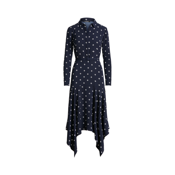 Print Crepe Shirtdress