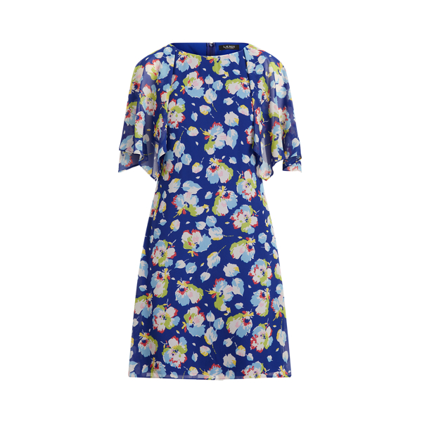 Robe fleurie manches volant&eacute;es georgette Lauren en 1