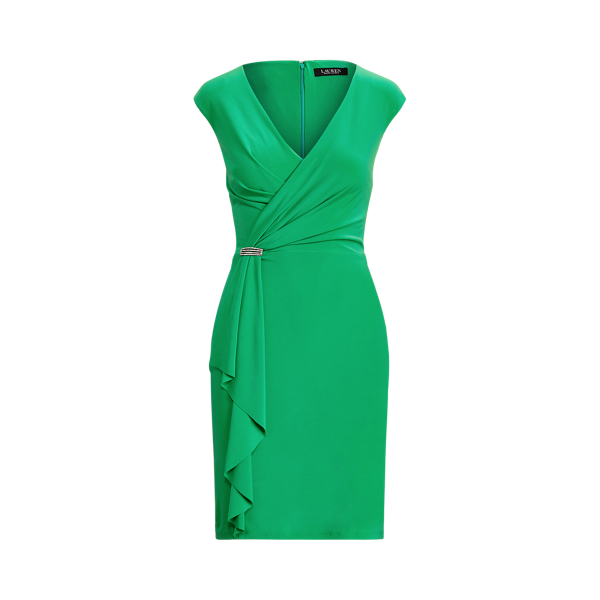 Stem Ruffle-Trim Jersey Cocktail Dress Lauren 2