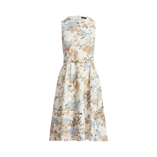 Floral Crepe Sleeveless Dress Lauren 1