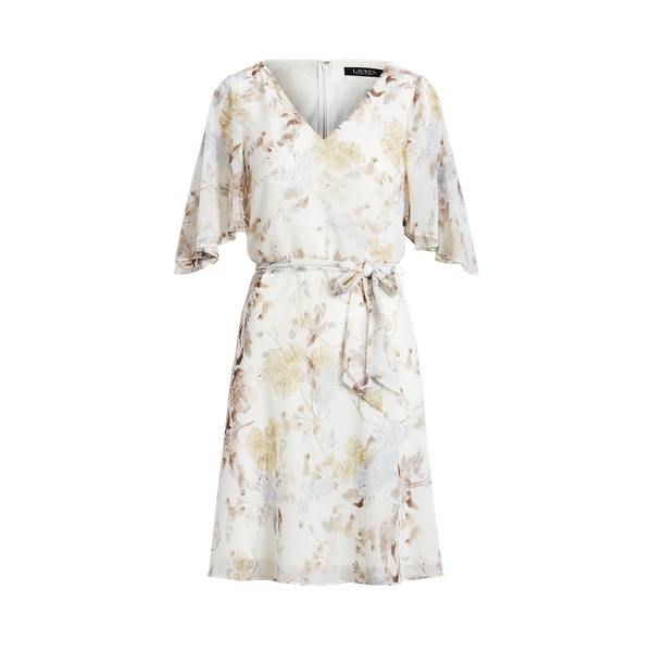 Floral Crinkled Georgette Dress Lauren 1