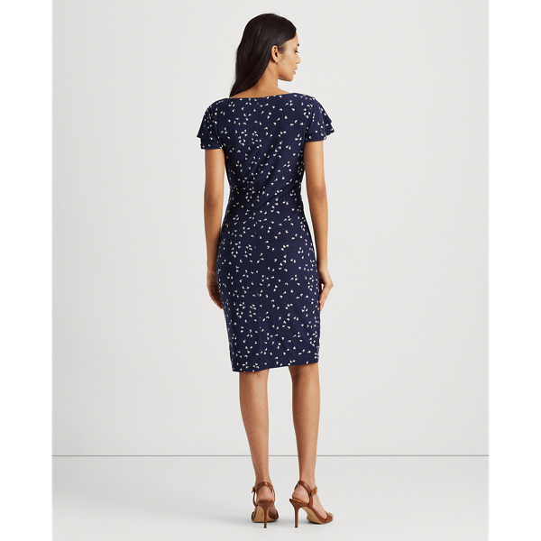 Lighthouse Navy/Colonial Print Jersey Surplice Dress Lauren 5