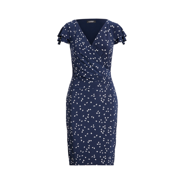 Lighthouse Navy/Colonial Print Jersey Surplice Dress Lauren 2