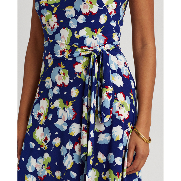Sporting Royal/Blue/Multi Floral Jersey Dress Lauren 6