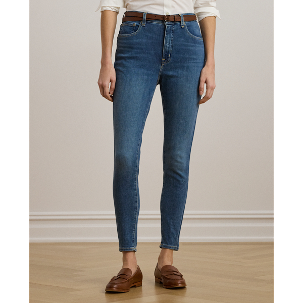 (取寄) ローレン ラルフローレン レディース ハイライズ スキニー アンクル ジーンズ Lauren Ralph Lauren women High-Rise Skinny Ankle Jeans Cream Wash High-Rise Skinny Ankle Jean | Ralph Lauren