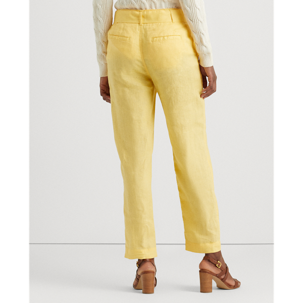 Beach Yellow Belted Linen Trouser Lauren 5
