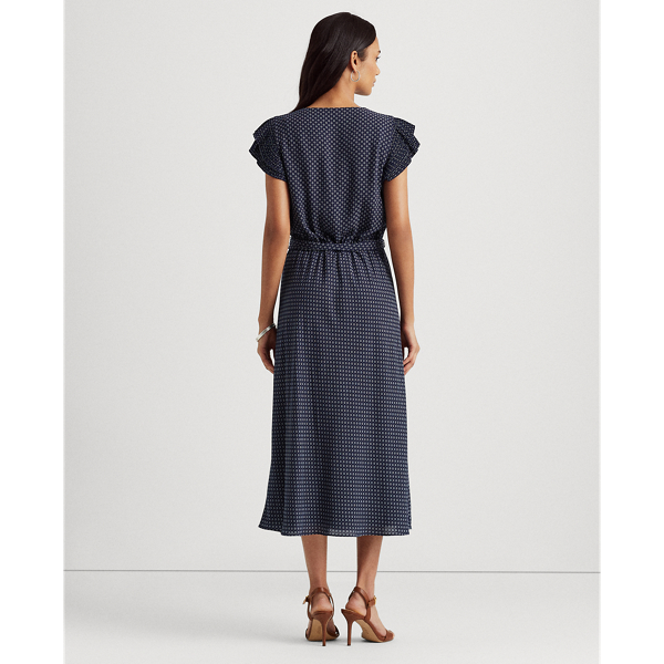 Refined Navy/Pale Cream Batik Georgette Dress Lauren 5