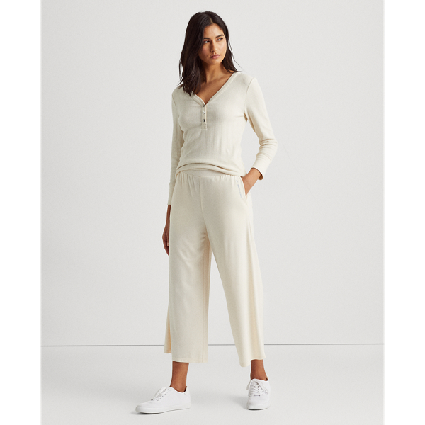Mascarpone Cream Pointelle Henley Top Lauren 4